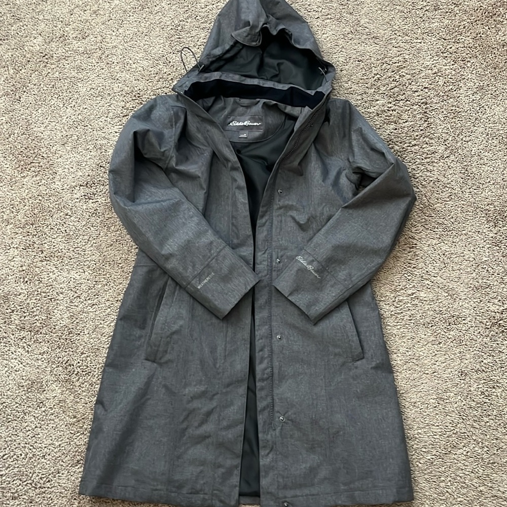 Eddie Bauer gray raincoat